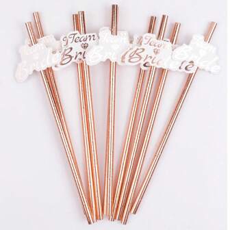 10pcs/Set Gold Foil Star & Stripe Drinking Straws, Cake Decorations For Birthday Party, Wedding, Dessert Table,School Supplies