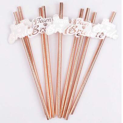 10 件/套金箔星条吸管，生日派对、婚礼、甜点桌、学校用品的蛋糕装饰