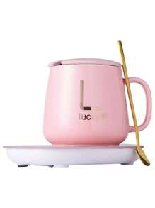 Taza Eléctrica De Cerámica Con Calentador, Rosa - Rosa - Ver 2