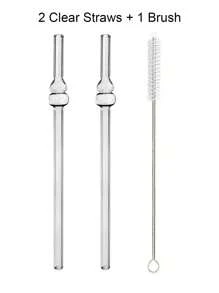 2 ống hút thủy tinh kèm 1 chổi cọ ống hút, ống hút tái sử dụng 8mm, ống hút hình quả bầu, ống hút quà tặng cho bạn bè và gia đình, hạnh phúc và giàu có - Hình quả bầu - Xem 13
