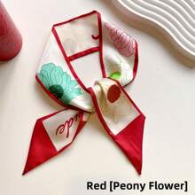 1 件韩式丝巾发夹，复古优雅蝴蝶结发饰，配长丝带夏季、假日