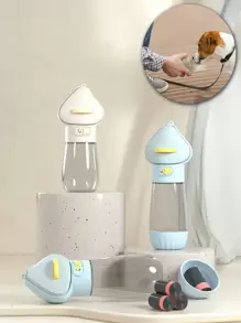 1pc Portable Pet Water Dispenser - Leak Proof Plastic Dog Travel Cup, Detachable Design, Drinking And Eating Combination Cup With Food Container, Suitable For Outdoor Drinking And Food Feeding For Dogs