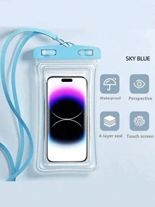 1pc Waterproof Mobile Phone Case, Rafting Diving Swimming Waterproof Bag, Universal Pvc Waterproof Bag Mobile Phone Protective Cover, Underwater Dry Bag Protective Cover, Very Suitable For Swimming, Rafting And Other Water Activities(Lanyard Buckle Color Is Random) - Multicolor - View 5