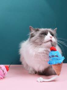 1個藍色的毛絨繩冰淇淋狗咬咬玩具,減緩無聊和清潔牙齒,適用於狗的日常使用 - 藍色 - 查看 6