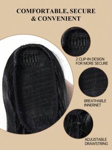 Long Curly Wavy Drawstring Ponytail Extensions Clip In Wavy Synthetic Hairpieces 26 Inch Black Ponytails Hair Piece Pony Tail Extension For Women
