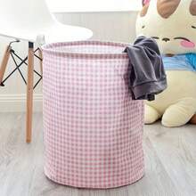 1 Foldable Household Fabric Dirty Laundry Storage Basket - 粉色 - 查看 2