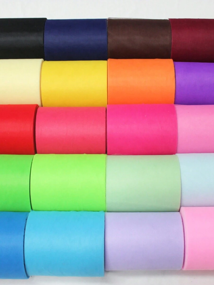 6 Inch * 100 Yards Tulle 15cm 100% Polyester Lưới Vải Tulle Cuộn Tulle - Màu tím  Violet - Xem 1