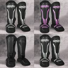 GINGPAI Muay Thai Fighting Leg Guards For Teenagers And Adults Professional Boxing Calf Guards With Back Of Feet Sanda Training Shin Guards Thickened Boxing Training Protective Gear Fighting Ankle Guards Shin Guards For Men And Women - Multicolor - View 2