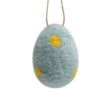 1pc Handcrafted Wool Felt Easter Eggs Colorful Textured With Floral And Bunny Designs Ideal For Tabletop Room Decor, Craft & Party Embellishments