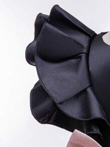 EHOMKIDS Young Girl Ruffled Halter Dress, Princess Party Glitter Fabric Dress, Children Clothing - Pink - View 4