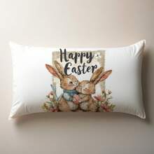 1pc 11.81*19.71in(30*50cm)/15.75*23.62in(40*60cm) Easter Egg & Rabbit Print Pillow Cover [Single-Sided Printing], Home Decor Cushion Cover For Bed, Sofa, Car, Suitable For Daily Use Or High-End Minimalist Decoration, Living Room, Bedroom - Multicolor - View 6