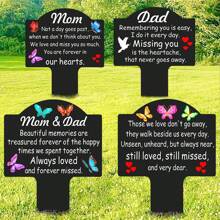 YAFITYES 1 pieza Estaca conmemorativa del jardín, marcador impermeable de tumba para mamá y papá, y otros seres queridos, placa homenaje para exterior, decoración de cementerio de condolencia