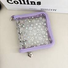 迷你 3 孔激光星活页夹封面、金属拉链 DIY 收藏书、20 个 3 英寸明信片套、偶像 Kpop 卡片