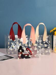 PVC Large Capacity Transparent Plastic Handbag Storage Bag Multifunctional Gift Bag,Christmas