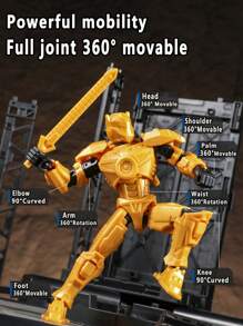 13 Joints Movable Wanderer Robot Warrior Model Toy, Children Assembly Kit, Holiday Gift For Boys - Multicolor - View 6