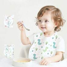 20pcs Disposable Bib For Baby Food, Baby Drool Bib, Complementary Food Cover, Portable Waterproof Bib For Children, Independent Packaging - Multicolor - View 2