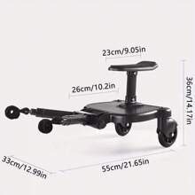 Step Board Stand Wheeled Pushchair Connector - Black - View 4