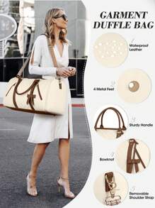 NEWHEY Garment Bags For Travel Women Leather Convertible Garment Duffle Bag With Shoe Pouch,Large Carry On Garment Bag Dress Suit Business Travel Bags - Multicolor - View 2