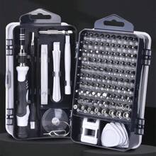 117 In 1 Magnetic Handle Precision Screw Tool Set, Computer, PC, Mobile Phone, Game Controller, Camera Repair Kit, SIM Card Disassembly Needle, Tweezers - Silver - View 3