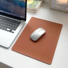 1pc Solid Color Leather Mouse Pad, Minimalist & Fashionable Business Office Accessory