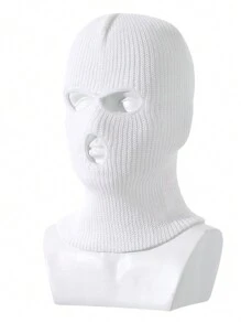 1pc Unisex Winter Warm Three-Hole Knitted Balaclava Face Mask, Windproof Cold-Proof Thick Full Face Cover Hat - Wool Cap - View 15