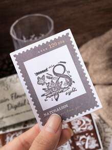 10pcs/27pcs Vintage Flower & Number Pattern Wooden Stamps, Delicate Flower And Grass Pattern Engraved Stamps, Scrapbook Decoration, DIY Handbook Greeting Card Decoration, Gifts For Friends