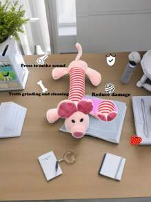 2 件宠物毛绒声音玩具，适合狗和猫的有趣互动玩偶，吱吱作响且耐咀嚼，有趣的毛绒玩偶适合所有宠物