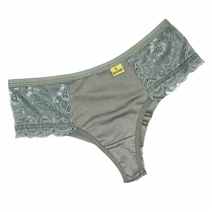 Kit 3 Calcinha Zillar Fio Duplo Rendada - Estilo, Elegância e Conforto - Verde - Visão 1