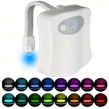 1 lampada da toilette a induzione multicolore, adatta per la decorazione del bagno, aggiunge colore al bagno, alimentata a batteria (batteria non inclusa)