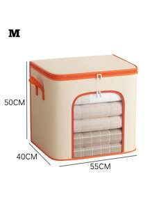 Caja de Almacenaje de Gran Capacidad con Ventana Transparente y Cremallera, Bolsa Resistente al Agua para Edredones, Ropa de Invierno y Organización de Mudanza - Naranja - Ver 5