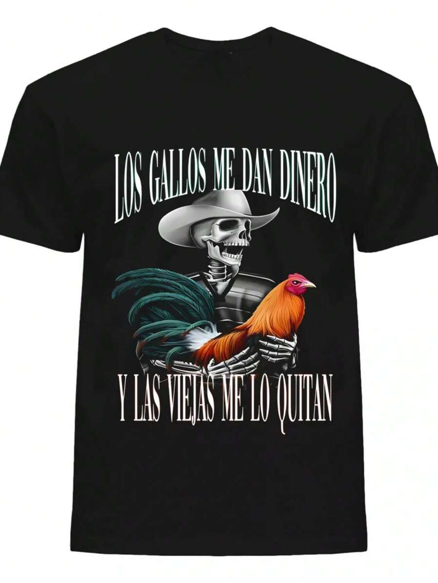 Los Gallos Me Dan Dinero Y Las Viejas Me Lo Quitan Tejido Transpirable 220g algodón pesado