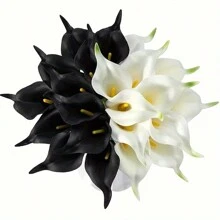 4/10/20 Piezas Flores Artificiales de Cala Lili, Flores de Cala Lili Realistas de Textura Simulada para Decoración del Hogar, Jardín, Oficina, Fiesta, Boda, Ramo, Centro de Mesa, Pascua - Multicolor - Ver 101