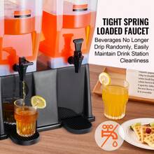 Large Capacity Glass Or Plastic Beverage Dispenser 1 Gal To 5 Gal With Stainless Steel Spigot Or Spring-Loaded Faucet For Juice Tea Cocktails Durable Material Easy Cleaning Elegant Wooden Stand Or Slim Base - 3 Gallons x 2 Máy rót nước - Xem 3