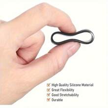 5/10pcs Black Silicone Non-Slip Grip Rings For Tennis & Badminton Rackets - Stretchy Rubber Seals