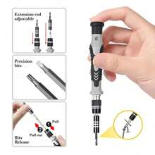 117 In 1 Magnetic Handle Precision Screw Tool Set, Computer, PC, Mobile Phone, Game Controller, Camera Repair Kit, SIM Card Disassembly Needle, Tweezers - Silver - View 9