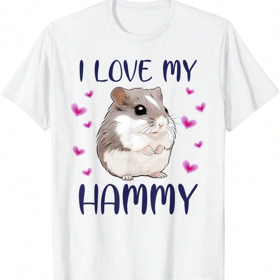 I Love My Hammy Cute Dwarf Hamster Pet Owner Saying Graphic T-Shirt