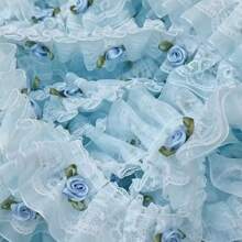 1 stuk dubbellaags kant rand 3D bloemen ruche Lolita stijl rand decoratie