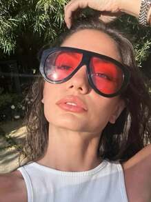 Gafas de moda envolventes y sobredimensionadas de estilo retro, gafas de estilo vintage elegante para pareja, para eventos al aire libre, uso diario, diseño casual y sencillo para verano, playa, vacaciones y viajes - Multicolor - Ver 14