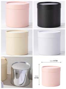 1 件圆形纯色小桶花瓶，适合插花、DIY 包装、礼品盒、节日装饰