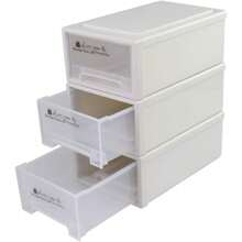 Easymanie Cajones de Almacenamiento de Plástico de 6 Cuartos, Caja de Escritorio Apilable, 3 Paquetes