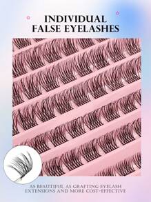 Asiteo 100pcs D-Curl Fluffy False Eyelashes, 8-16mm Length, Delicate & Lightweight, Create Natural & Voluminous DIY Lash Effect, Salon-Level Lash Experience At Home - D - View 2