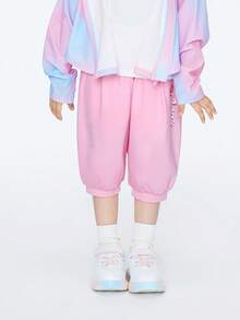 Annil Summer Knitted Cropped Pants For Little Girls In Young Girl' Clothing - Pink - View 1