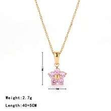 1pc 18K Gold Plated Stainless Steel Cubic Zirconia Flower Necklace, Suitable For Couples Everyday Wear