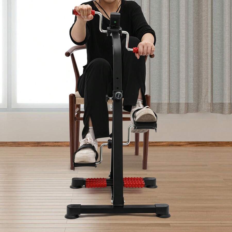 ONEUTRALON Pedal Exerciser Bike, Fitness Bike, Exerciser Bike,Pedal Exerciser Bike Hand Arm Leg And Knee Stroke Recovery Equipment, Elderly Physical Therapy Sit Exercise - màu đen - Xem 1