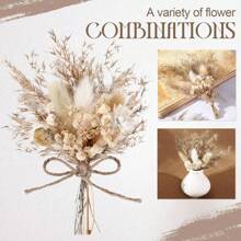 6pcs Mini Bouquets Real Dried Flowers, Immortal Flowers Wedding Favor Gifts, Office Desk, Living Room, Bedroom Decor Birthday Graduation