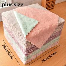 5/10/20pcs Multi-Purpose Cleaning Towel, Easily Remove Grease And Stains, Super Absorbent Coral Fleece Cleaning Cloth, Kitchen Degreasing Dishcloth, Cleaning Supplies, Random Colors