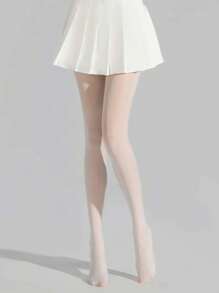 1 件女式 10D 加大码紧身裤尼龙丝袜连裤袜 - 经典设计，适合体重 165 磅或以下的女性