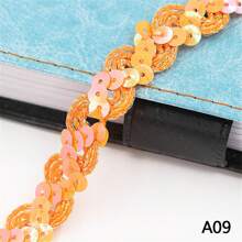 5 米 S 形亮片蕾丝边饰面料闪光丝带适用于服装帽子缝纫装饰 DIY 手工工艺配件