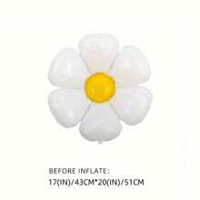 可爱白色无脸可爱雏菊花套装形状生日快乐派对装饰铝箔氦气球 Helio Globo 可飞