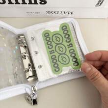 迷你 3 孔激光星活页夹封面、金属拉链 DIY 收藏书、20 个 3 英寸明信片套、偶像 Kpop 卡片